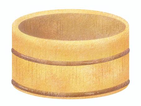 空っぽの桶 桶,木桶,風呂桶,風呂,温泉,銭湯,湯桶,浴場,入浴,洗面のイラスト素材