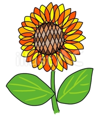 ひまわり 花びら ステンドガラス風