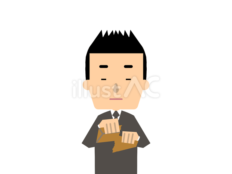 封筒を破る男性 破る,封筒,破談のイラスト素材