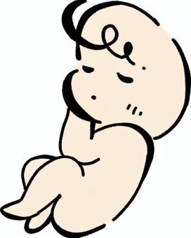 寝ている赤ちゃん baby,ベビー,赤ちゃん,胎児,子供,子ども,睡眠,すやすや,妊婦,手書き風のイラスト素材