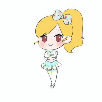 腕組みするチアガール 人物,チアガール,お姉さん,金髪,かわいい,エロいのイラスト素材