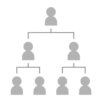 人物の分岐図 人物,組織,フロー,チャート,アイコン,構成,チーム,グループのイラスト素材