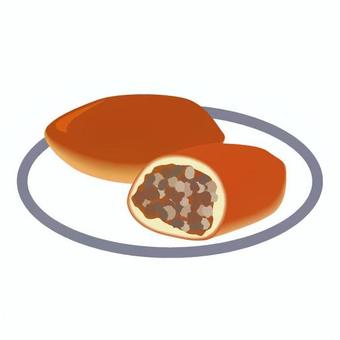 ピロシキ ピロシキ,ロシア,料理,惣菜パン,揚げパン,具材,肉,野菜,皿,食品のイラスト素材
