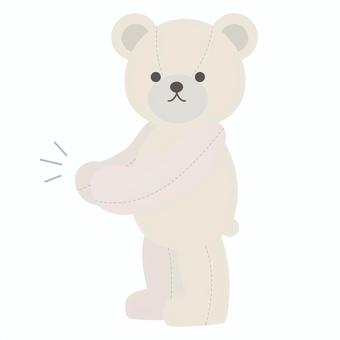 拍手しているホワイトテディベア 拍手しているホワイトテディベア ホワイトテディベア,テディベア,ぬいぐるみ,くま,おもちゃ,拍手のイラスト素材