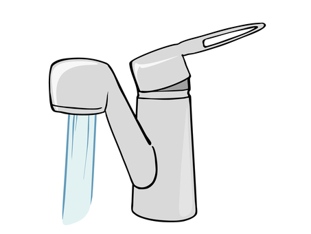 蛇口 レバー ひねる 蛇口 レバー ひねる 蛇口,水栓,レバー,ハンドル,水,主線あり,広告,チラシ,cm,白背景のイラスト素材