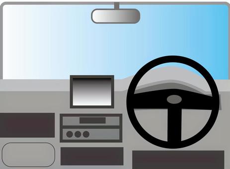 運転席  運転席  運転席,ハンドル,ナビ,車内,内装,フロントガラス,安全運転,イメージのイラスト素材