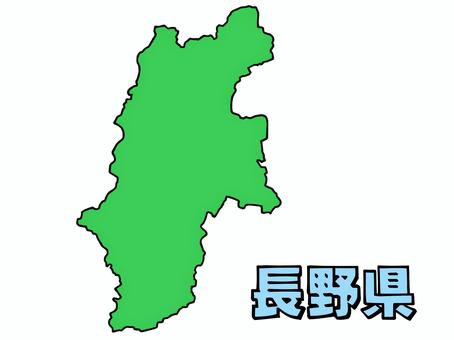 少しゆるい長野県地図 書き文字 長野県,長野,地図,中部地方,北陸地方,ゆるい,手描き,日本地図,線画,緑のイラスト素材