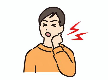 首こり　若い男性-カラー 首こり,寝違え,首,痛い,若い,男性,整形外科,整体,接骨院のイラスト素材