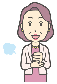  お金持ちマダム-043-バスト おばさん,納得,中年,女性,富裕層,マダム,裕福,お金持ち,ミセス,おばちゃんのイラスト素材