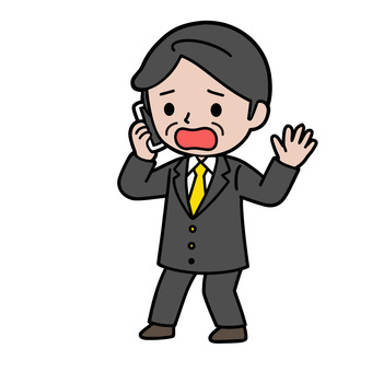 驚く人 スマホ,通話,困惑,困る,故障,分からない,苦悩,苦しみ,クレーム,男性のイラスト素材