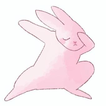 決めポーズうさぎ うさぎ,生き物,動物,決めポーズ,水彩,鉛筆のイラスト素材