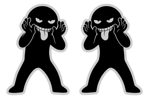 にやけ顔の悪人Ｊべろべろばー 悪人,にやける,悪,悪役,悪意,嘲笑,あざけ笑い,悪行,いたずら,ずるのイラスト素材