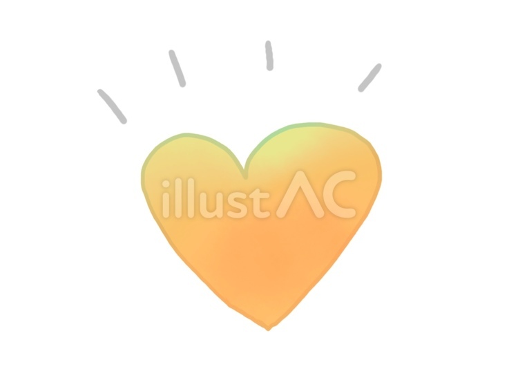 アクセント付きの照りのある黄色ハート ハート,バレンタイン,loveのイラスト素材