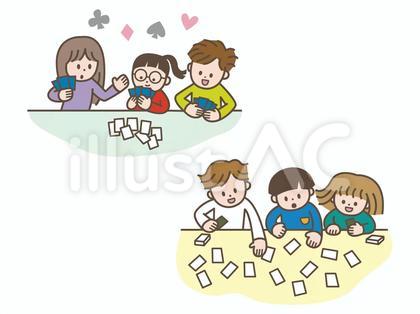カードゲームをする小学生