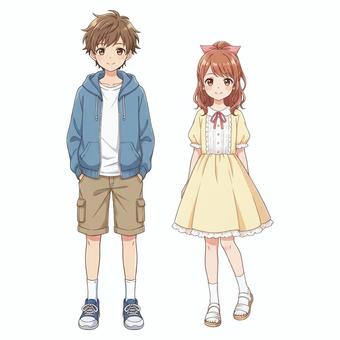 アニメ風の男の子と女の子