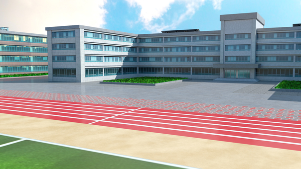 学校 学校,校舎,小学校,中学校,高校,窓,建物,教育,勉強,3dのイラスト素材