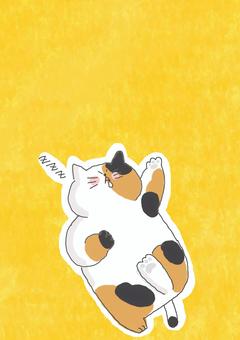 眠る三毛猫ちゃん 眠る三毛猫ちゃん かわいい,眠る,寝る,就寝,睡眠,昼寝,ぐっすり,のんびり,まったり,癒しのイラスト素材