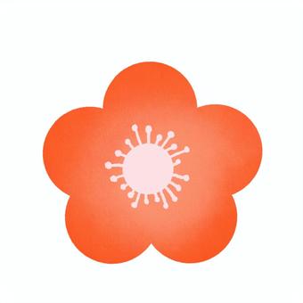 梅の花（朱色）
