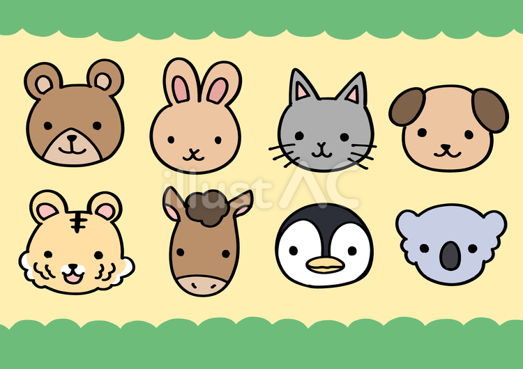 手描きアニマル ゆるい,動物,くまのイラスト素材
