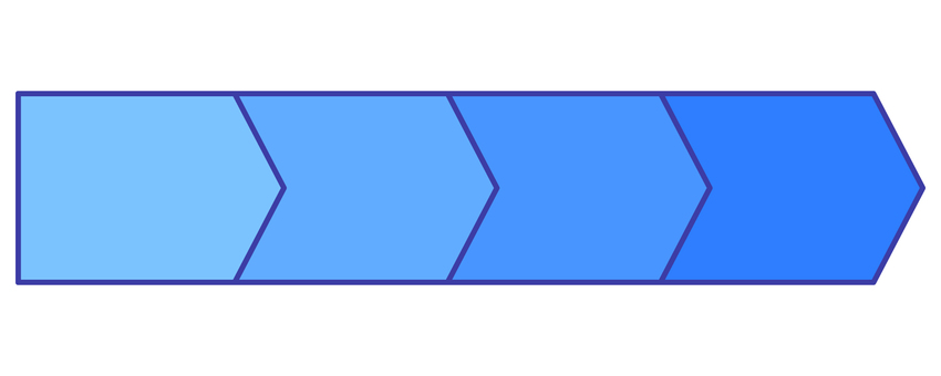 青色のチャート図 グラデーション 青色のチャート図 グラデーション チャート図,順番,手順,順序,矢印,青,グラデーション,4つ,フレーム,プレゼンのイラスト素材