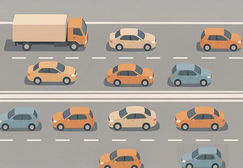 車が行き交う道路 1