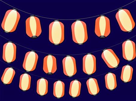提灯のある夜空 空,夜,提灯,照明,祭のイラスト素材