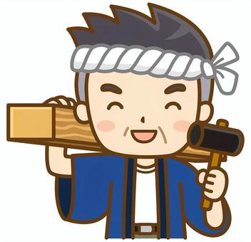 棟梁 大工,棟梁,親方,建築家,建築業,建築,建設,土木業,土木,仕事のイラスト素材