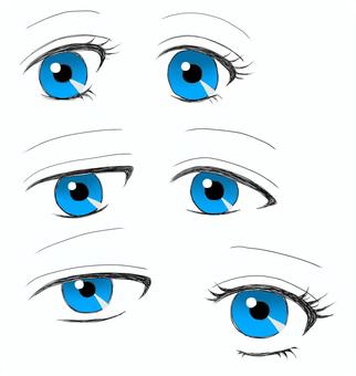 様々な目 目,青い目,たれ目,つり目,男性,女性のイラスト素材