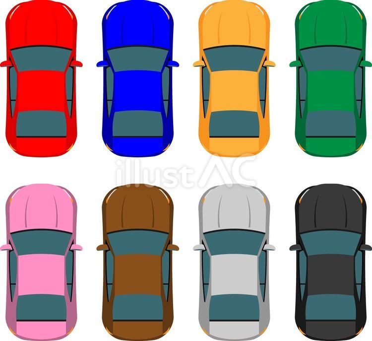 	上から見た車 車,普通車,自動車のイラスト素材
