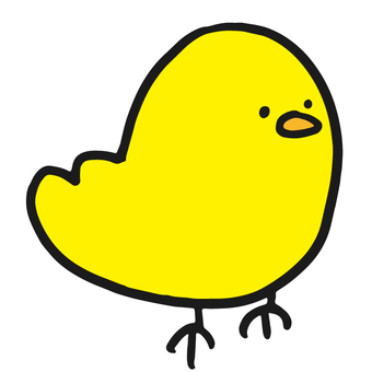 横を向くひよこ