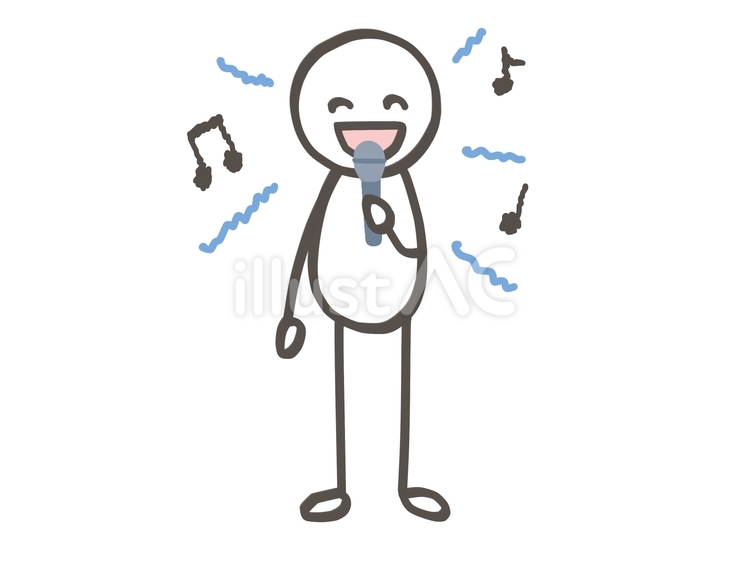 棒人間　無自覚な音痴 棒人間,人,歌うのイラスト素材