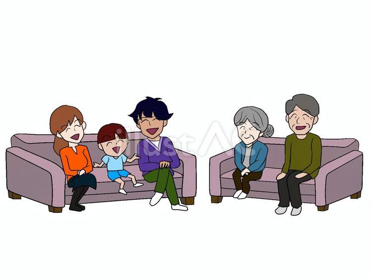 一家団欒 家族,お父さん,お母さんのイラスト素材