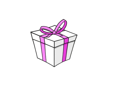 Illustration, present, ribbon, present box, 