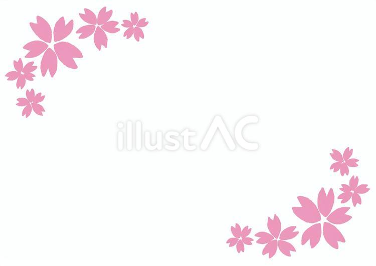 シンプルな桜のフレーム シンプル,桜,フレームのイラスト素材
