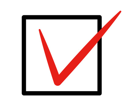 完了・承認・赤いチェックマーク・レ点 チェックマーク,レ点,チェックボックス,確認,完了,承認,ok,正解,合格,投票のイラスト素材