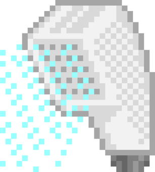 ドット絵のシャワーヘッドです。 ドット絵,シャワーヘッド,シンプル,シャワー,バスルーム,浴室,風呂,水まわり,水しぶき,湯気のイラスト素材