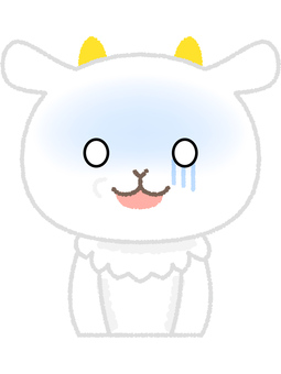 ヤギどん引き ヤギ,どん引き,苦笑い,動物,白,かわいいのイラスト素材