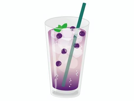 カフェ_ブルーベリーソーダ カフェ,ブルーベリーソーダ,ブルーベリー,ソーダ,ミント,アイスドリンク,喫茶店,炭酸,ドリンク,飲み物のイラスト素材