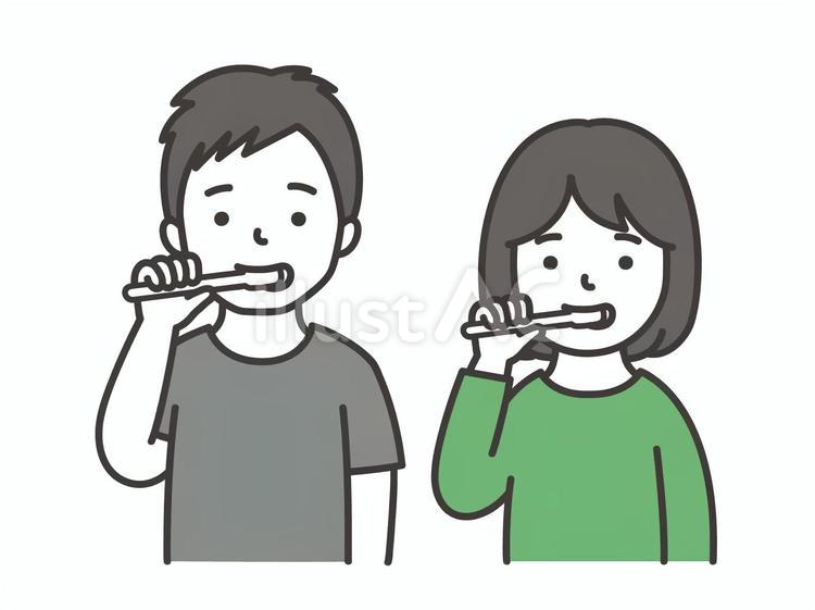 歯磨きする人 歯磨き,長袖,シャツのイラスト素材