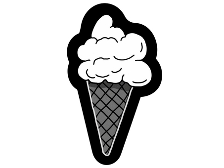 アイスクリーム【2】 アイスクリーム,アイス,ソフトクリーム,コーンアイス,スイーツ,デザート,モノクロ,かわいいイラスト,シンプルイラスト,手描き風のイラスト素材