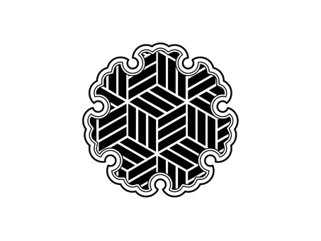 和柄パーツ,フレーム（雪輪）  雪輪,和柄,日本,日本文化,白,フレーム,余白,スペース,和,伝統のイラスト素材