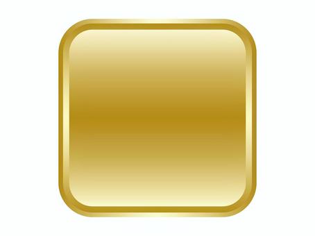 金色の正方形光沢ボタン ボタン,金色,正方形,光沢感,四角,ツヤ,立体感,高級感,アイコン,フレームのイラスト素材