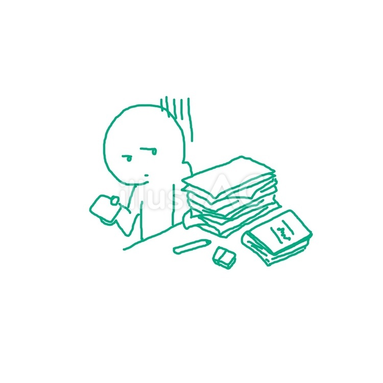 やりたくない　放置 仕事,プリント,書類のイラスト素材