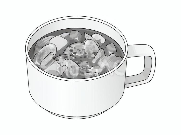 ミネストローネ（白黒） ミネストローネ,スープ,白黒のイラスト素材