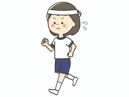 リレーで走る体操服の女の子 走る,運動,リレー,運動会,子供,こども,女の子,代表,競争,選手のイラスト素材