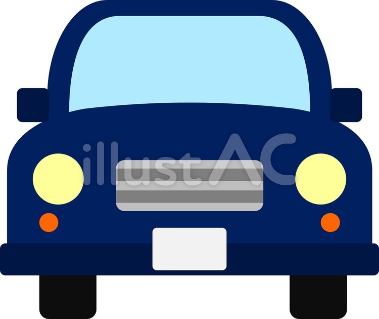 車（前面）紺 くるま,車,自動車のイラスト素材