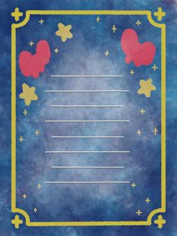 星空のメッセージカード 星空のメッセージカード 星空,リボン,ポストカードのイラスト素材