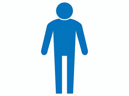 人物　青 人物,人,ピクトグラム,一人,青,シルエット,アイコン,立ってる人,立つ,棒立ちのイラスト素材