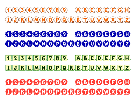 吹き出し フォント 数字 吹き出し,フォント,数字,大文字,オリジナル,手書き,アルファベット,カラフル,ノンブル,ナンバーのイラスト素材