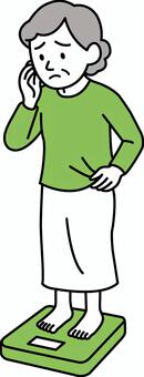 高齢者の体重減少 高齢者,介護,フレイル,老人,体重,減少,食欲不振,痩せる,シニア,ヘルパーのイラスト素材